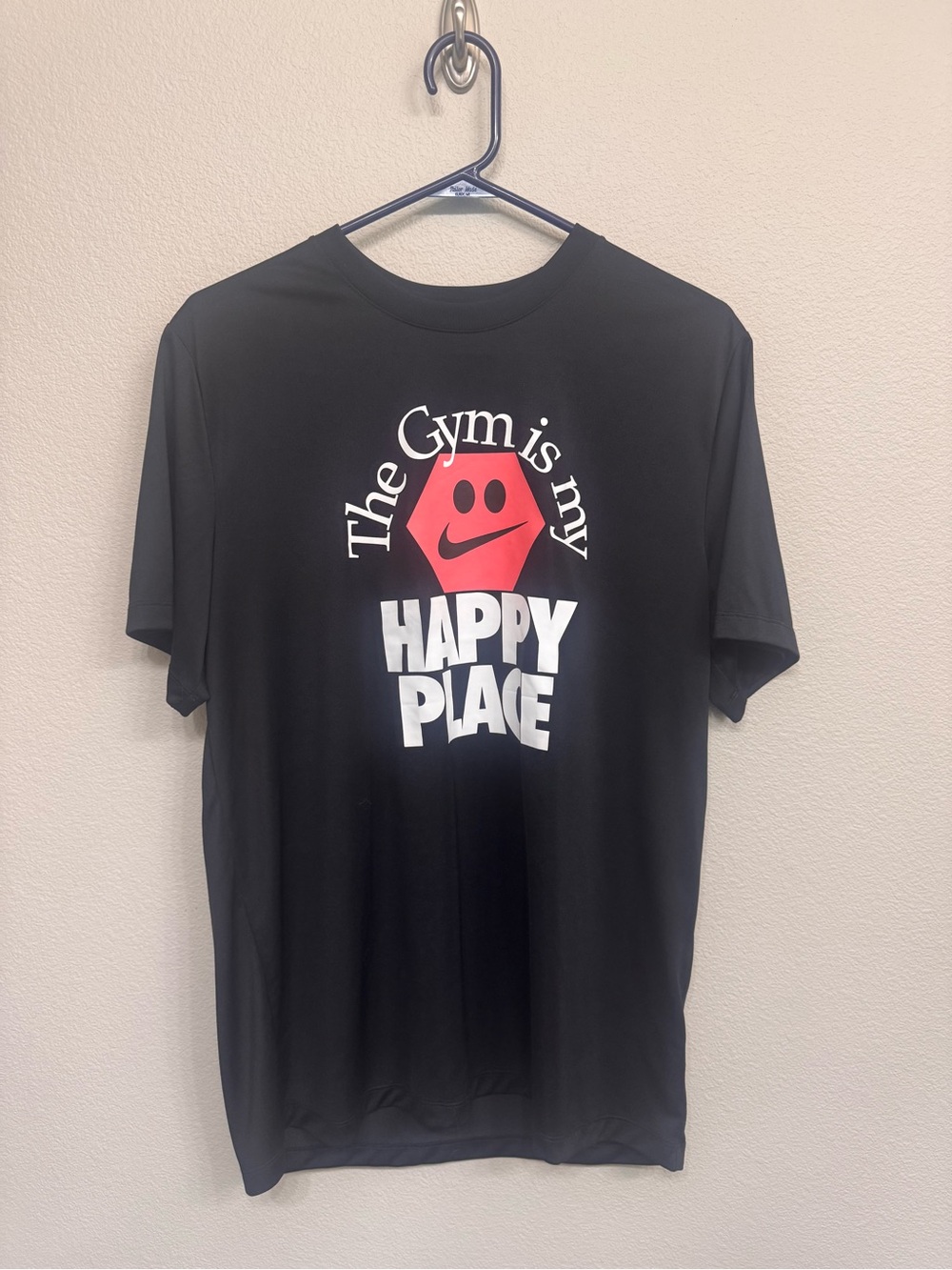Nike Men’s Black DriFIT - 'The Gym Is My Happy Place' Graphic Tee